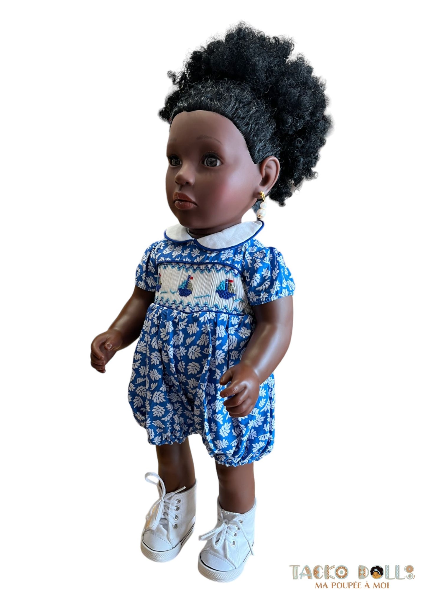 Vetement coton brodée Poupées 45 cm "Combinaison Saïnana"