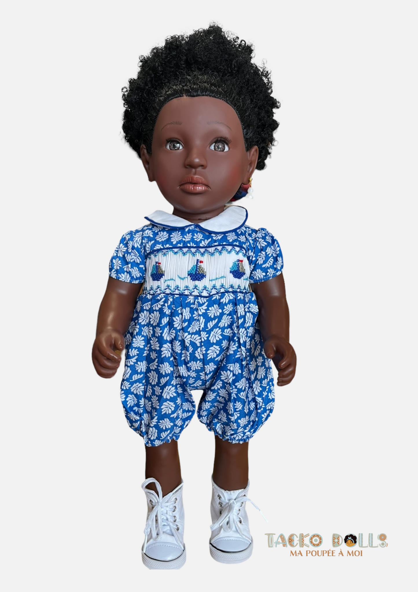 Vetement coton brodée Poupées 45 cm "Combinaison Saïnana"