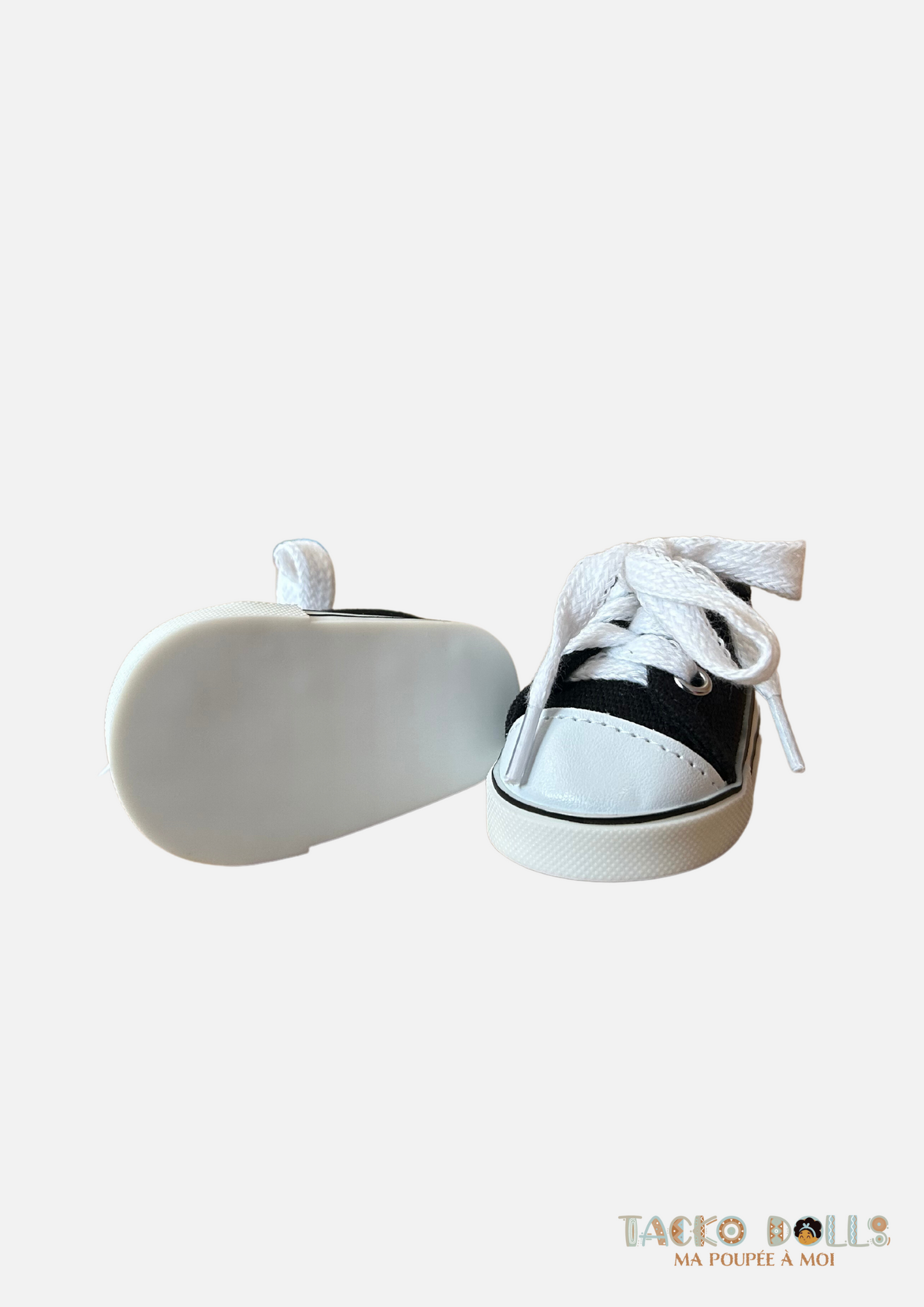 Chaussures Converses noires pour Poupée 45 cm