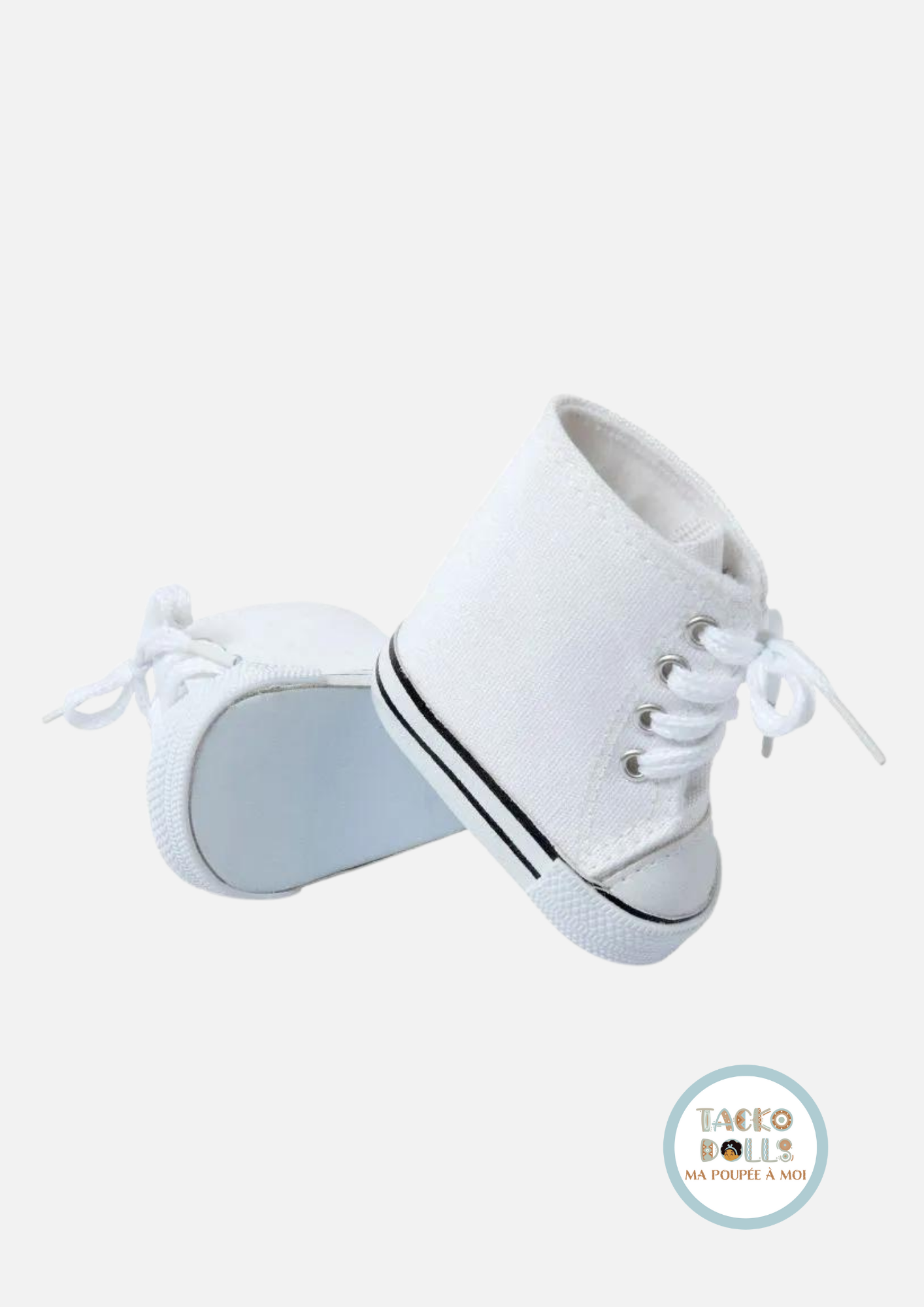 Chaussure Poupée 45 cm Converse montante Blanche