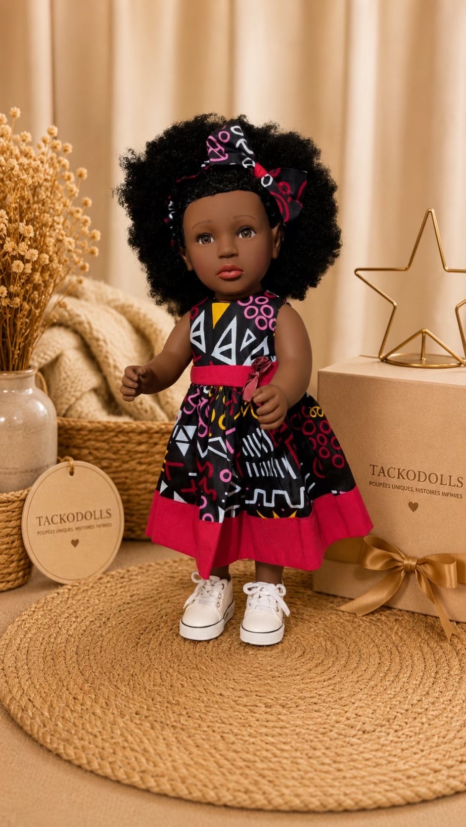 Yandé – Poupée noire aux cheveux crépus | Tackodolls