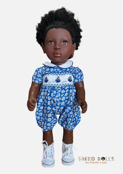 Vetement coton brodée Poupées 45 cm "Combinaison Saïnana"
