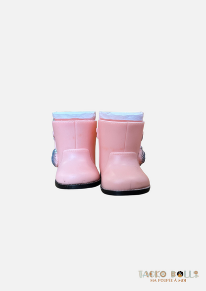 Bottines roses pour Poupée 45 cm