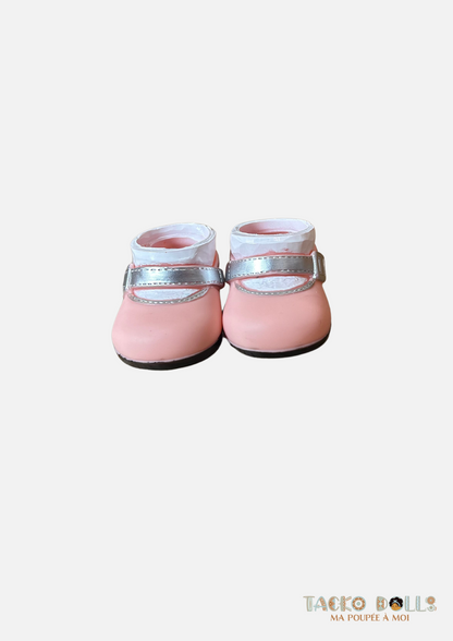 Chaussures Ballerines roses pour Poupée 45 cm