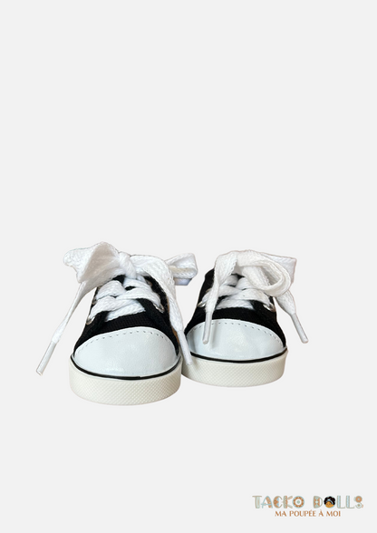Chaussures Converses noires pour Poupée 45 cm