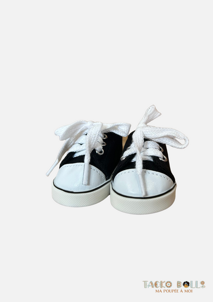 Chaussures Converses noires pour Poupée 45 cm