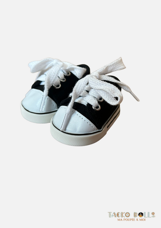 Chaussures Converses noires pour Poupée 45 cm