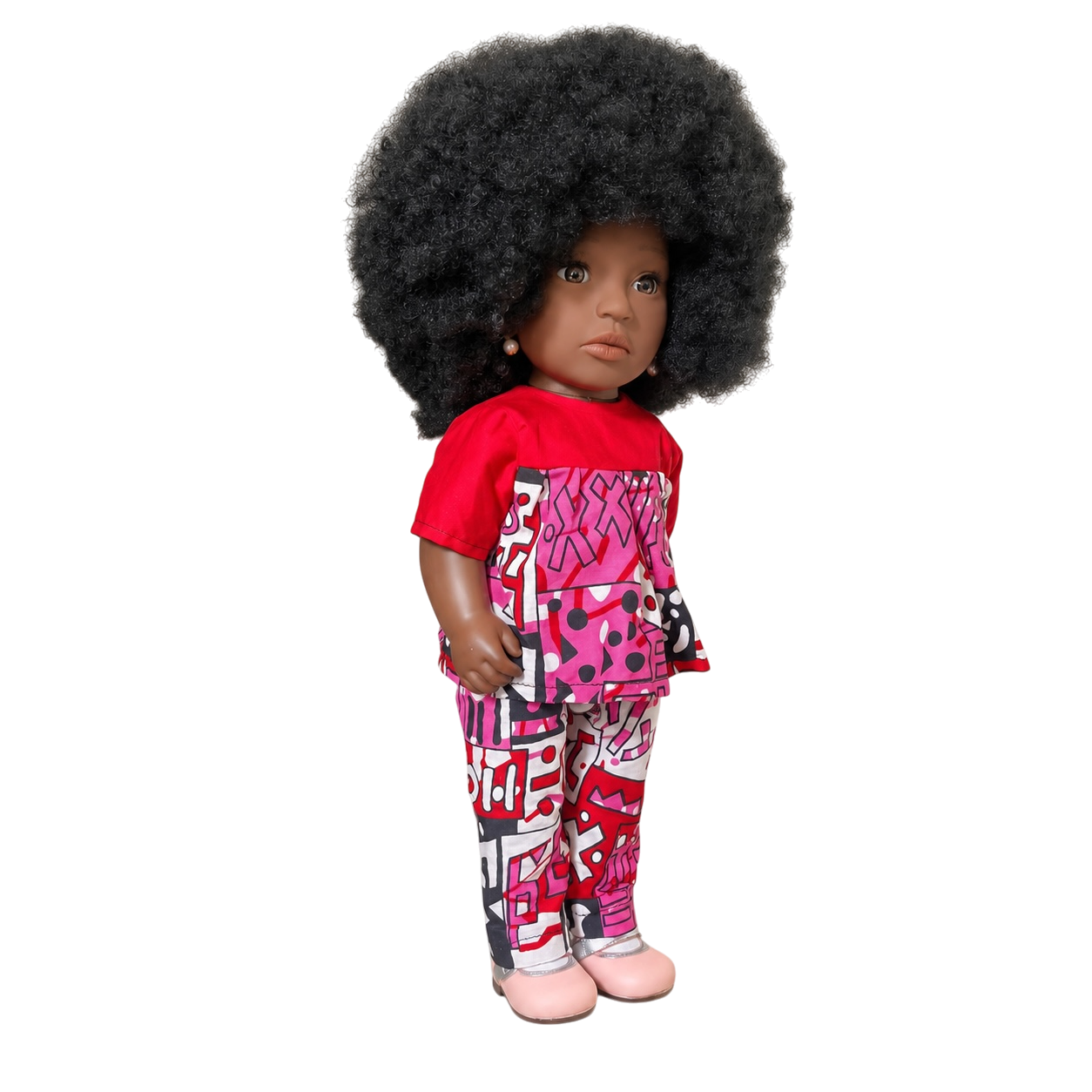 Poupée noire Sira 45 cm aux cheveux crépus – Tenue et chaussures incluses