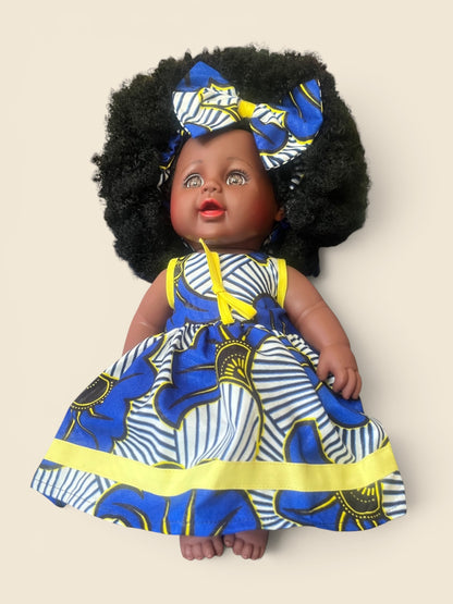 Awa – Poupée noire aux cheveux crépus | 30 cm | Tackodolls