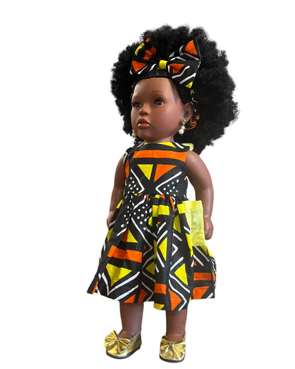 Poupée noire “Soleil Africain”