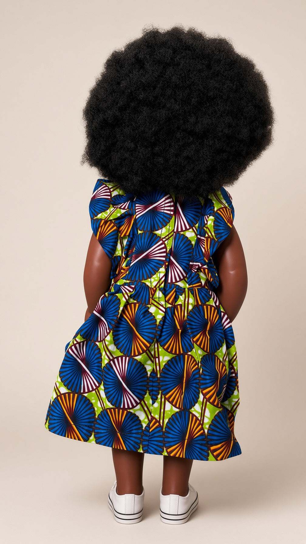NIASI – Poupée Africaine 45 cm | Cheveux Crépus Afro + Robe Wax