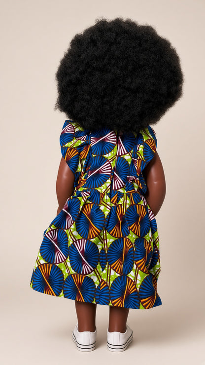NIASI – Poupée Africaine 45 cm | Cheveux Crépus Afro + Robe Wax