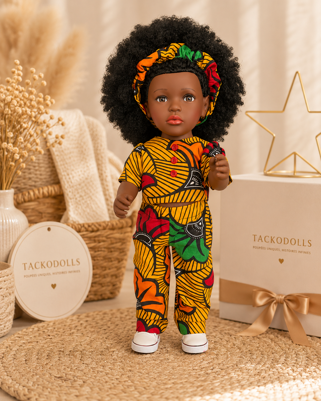 Kalia – Poupée noire aux cheveux crépus | Tackodolls