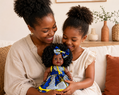 Awa – Poupée noire aux cheveux crépus | 30 cm | Tackodolls